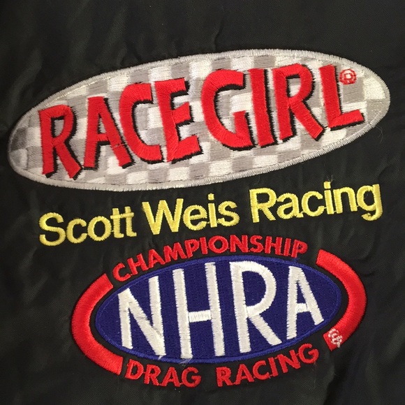 Vintage Racegirl NHRA Race Hood Black Jacket - Picture 6 of 10